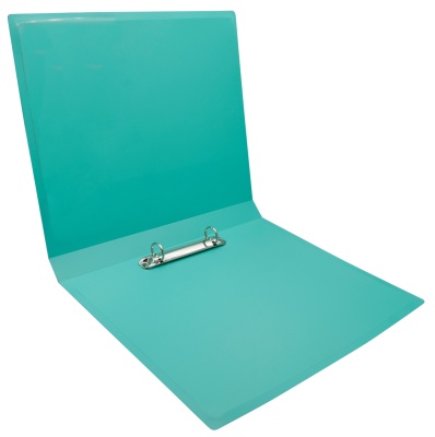 Папка на 2-х кольцах Бюрократ Пастель PAST0812/2RGRN A4 пластик 0.5мм кор.27мм торц.карм с бум. встав мятный