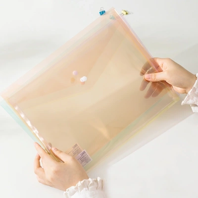 Конверт на кнопке Deli EF766 A4 полипропилен 0.16мм ассорти