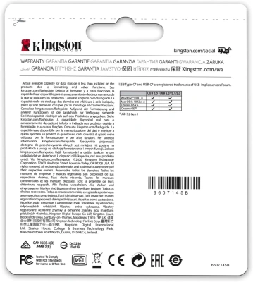 Флеш Диск Kingston 64Gb DataTraveler microDuo 3C DTDUO3CG3/64GB USB3.0 фиолетовый
