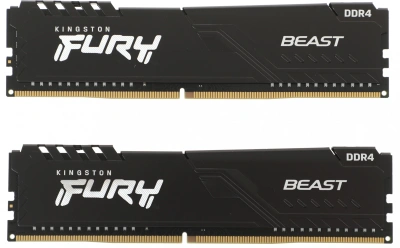 Память DDR4 2x8Gb 3200MHz Kingston KF432C16BBK2/16 Fury Beast Black RTL Gaming PC4-25600 CL16 DIMM 288-pin 1.35В kit dual rank с радиатором Ret