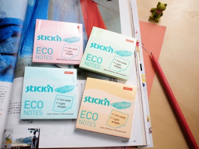 Блок самоклеящийся бумажный Stick`n ECO 21748 76x76мм 100лист. 60г/м2 пастель зеленый