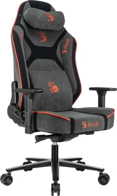 Кресло игровое A4Tech Bloody GC-680 серый/черный искусственная замша с подголов. крестов. металл