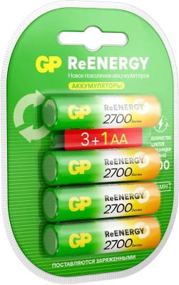 Аккумулятор GP 270AAHC3/1RGY-2CRCB4 32/320 AA NiMH 2700mAh (промо:3+1) (4шт)