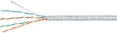 Кабель информационный Cabeus UTP-4P-Cat.5e-SOLID-LSZH-GY кат.5E U/UTP 4 пары LSZH внутренний 305м серый