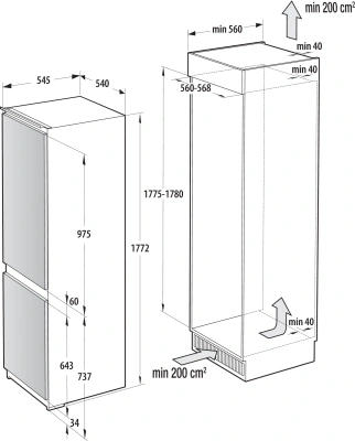 Холодильник Gorenje NRKI517141 2-хкамерн.