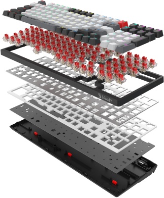 Клавиатура A4Tech WS98 механическая черный/серый USB беспроводная BT/Radio for gamer LED