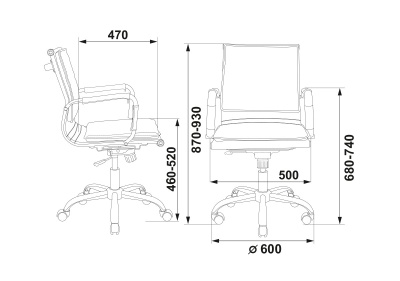 Кресло руководителя Бюрократ Ch-993-Low черный экокожа низк.спин. крестов. металл хром
