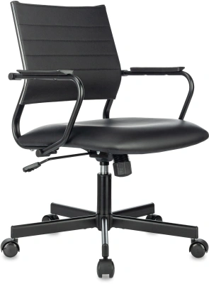 Кресло Бюрократ CH Balance-Low PU черный экокожа низк.спин. крестов. металл