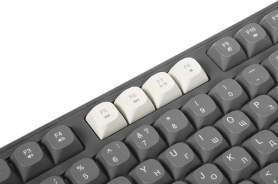 Клавиатура Оклик 711G серый/белый USB Multimedia for gamer LED (1790385) кабель 1.5м