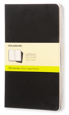 Блокнот Moleskine CAHIER JOURNAL QP318 Large 130х210мм обложка картон 80стр. нелинованный черный (3шт)