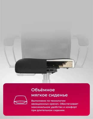 Кресло Метта SU-B-10 черный сиденье черный сетка/ткань с подголов. крестов. пластик хром