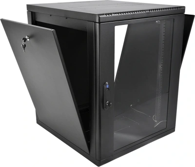 Шкаф коммутационный ЦМО (ШРН-М-12.650-9005) настенный 12U 600x650мм пер.дв.стекл 120кг черный 581мм 25.1кг 180град. 610мм IP20 металл