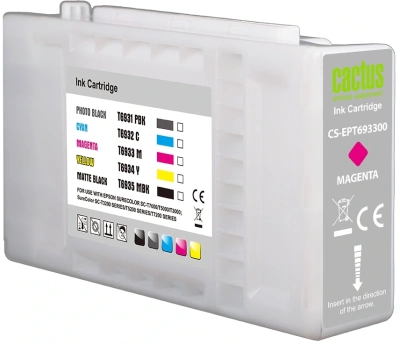 Картридж струйный Cactus CS-EPT693300 T6933 пурп.пигм. (350мл) для Epson SureColor SC-T3000/T3070/T3200/T5000/5200 с чипом
