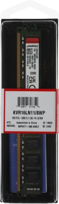Память DDR3L 8GB 1600MHz Kingston KVR16LN11/8WP Valueram RTL PC3-12800 CL11 DIMM UDIMM 240-pin 1.35В dual rank Ret