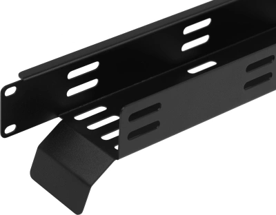 Кабельный органайзер горизонтальный ЦМО ГКО-Л-1-9005 односторонний пластиковый канал 2U шир.:19" глуб.:67.6мм