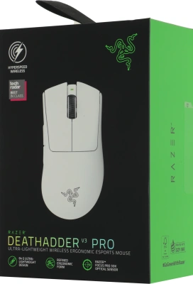Мышь Razer DeathAdder V3 Pro белый оптическая 30000dpi беспров. USB-C 5but (RZ01-04630200-R3A1)