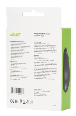 Мышь Acer OMR131 черный оптическая 1000dpi беспров. USB для ноутбука 3but (ZL.MCEEE.01E)