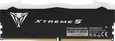 Память DDR5 2x16GB 8000MHz Patriot PVXR532G80C38K Viper Xtreme 5 RGB RTL Gaming PC5-64000 CL38 DIMM UDIMM 288-pin 1.45В с радиатором Ret