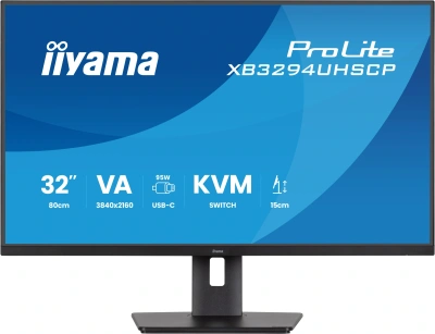 Монитор Iiyama 32" ProLite XB3294UHSCP-B1 черный VA LED 2ms 21:9 HDMI M/M матовая HAS 400cd 178гр/178гр 3440x2160 75Hz DP 4K USB 9.7кг