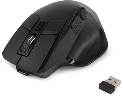 Мышь Оклик 502MW черный оптическая 2400dpi silent беспров. BT/Radio USB для ноутбука 9but (1978678)