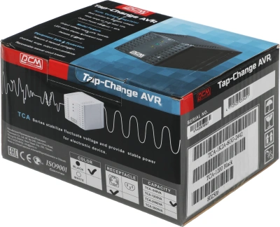 Стабилизатор напряжения Powercom TCA-1200 600Вт 1200ВА черный