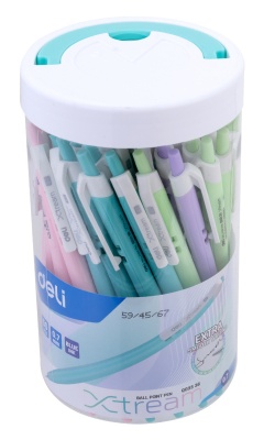 Ручка шариков. автоматическая Deli X-tream EQ03336-1 ассорти d=0.7мм син. черн. уп.пласт. (1шт) 1стерж. линия 0.4мм кругл.