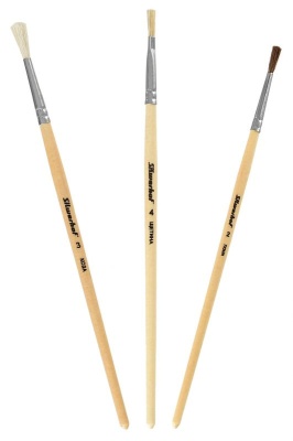 Набор кистей Silwerhof 980055 (наб.3шт) пон.круг.№2/коз.круг.№3/щет.плос.№4 дерев.ручка