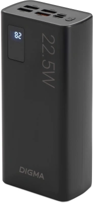 Мобильный аккумулятор Digma DGPF30A 30000mAh QC3.0/PD3.0 22.5W 3A 4xUSB-A/USB-C черный (DGPF30A22ABK)