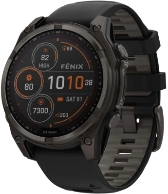 Смарт-часы Garmin Fenix 8 Solar 51мм 1.4" MIP корп.черный рем.черный (010-02907-11)