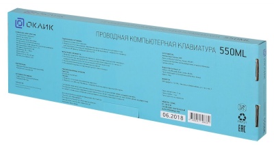 Клавиатура Оклик 550ML белый USB slim Multimedia LED (1061618) кабель 1.5м