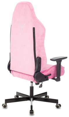 Кресло игровое Knight N1 Fabric розовый Velvet 36 с подголов. крестов. металл