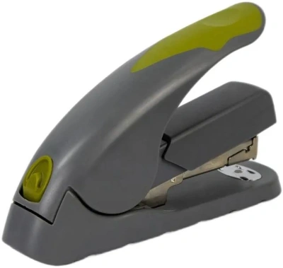 Степлер настольный Kw-Trio 5618GR/GREEN Soft-Touch 24/6 24/8 26/6 26/8 (40листов) снижение усилия серый/зеленый 100скоб