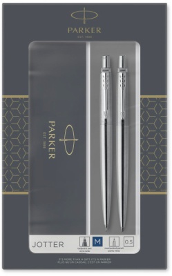 Набор ручек Parker Jotter Core KB61 (2093256) Stainless Steel CT подар.кор. ручка шариковая/карандаш механический 0.5