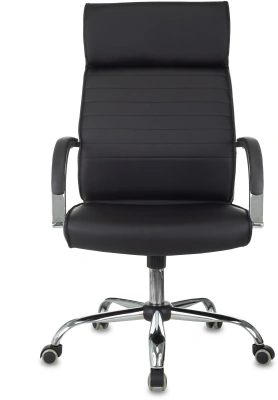 Кресло руководителя Бюрократ T-8010SL черный экокожа крестов. металл хром