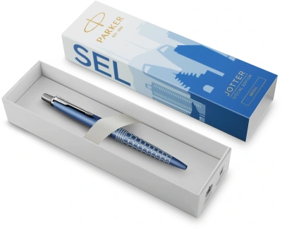 Ручка шариков. Parker Jotter Global Icons SE Seul K179 (2221600) синий мет. M син. черн. подар.кор.