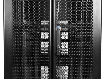 Шкаф серверный ЦМО (ШТК-СП-42.6.10-48АА-9005) напольный 42U 600x990мм пер.дв.перфор. 2 бок.пан. задн.дв.перфор.2-хст. направл.под закл.гайки 1350кг черный 683мм 141кг 120град. 1950мм IP20 сталь