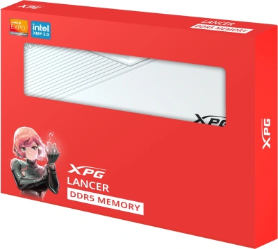 Память DDR5 2x32GB 6400MHz A-Data AX5U6400C3232G-DCLAWH XPG Lancer RTL Gaming PC5-51200 CL32 DIMM UDIMM 288-pin 1.4В kit dual rank с радиатором Ret