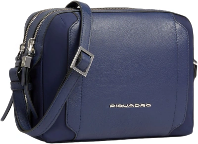 Сумка женская Piquadro Lyra BD4870W92T/BLU темно-синяя нейлон/натур.кожа