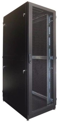 Шкаф серверный ЦМО ШТК-М-42.6.12-48АА-9005 напольный 42U 600x1250мм пер.дв.перфор. задн.дв.перфор.2-хст. направл.под закл.гайки 1000кг черный 1050мм 145кг 180град. 2048мм IP20 металл