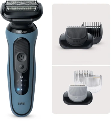 Бритва сетчатая Braun Series 5 52-A1650s реж.эл.:3 питан.:аккум. синий