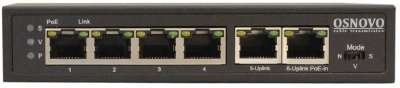 Коммутатор Osnovo SW-20600/D (L2) 6x100Мбит/с 4PoE 87W неуправляемый