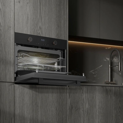 Духовой шкаф Электрический Weissgauff OE 4551 DB Black Edition черный