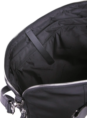 Деловая сумка женская Piquadro Lyra CA4021W92T/N с отделением для ноутбука 15.6" черная ткань/натур.кожа