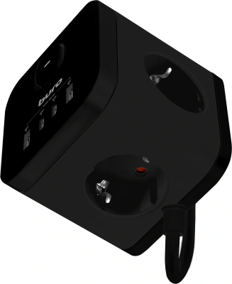 Сетевой удлинитель Buro BU-PC3.1UС-Plus-B 1.5м (3 розетки) черный (коробка)