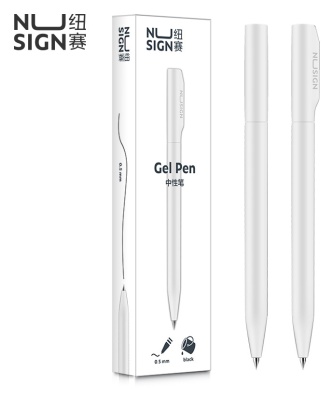 Ручка гелев. Deli Nusign NS552white белый черн. черн. линия 0.5мм
