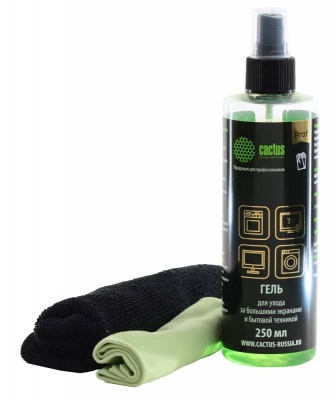 Чистящий набор (салфетки + гель) Cactus CSP-S3004B коробка 2шт 25х25см 18х18см 250мл