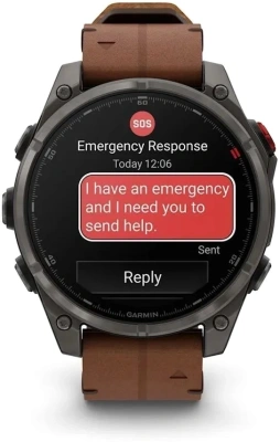 Смарт-часы Garmin Fenix 8 Pro 47мм 1.4" AMOLED корп.серый рем.песочный разм.брасл.:132-215мм (010-03198-40)