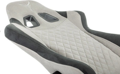 Кресло игровое Knight Regal Fabric светло-серый/серый искусственная замша крестов. металл