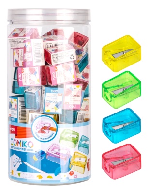 Точилка для карандашей ручная Deli EH034 Comico 1 отверстие пластик ассорти