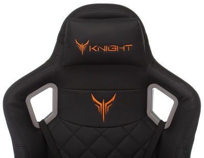 Кресло игровое Knight TITAN черный ромбик экокожа с подголов. крестов. металл